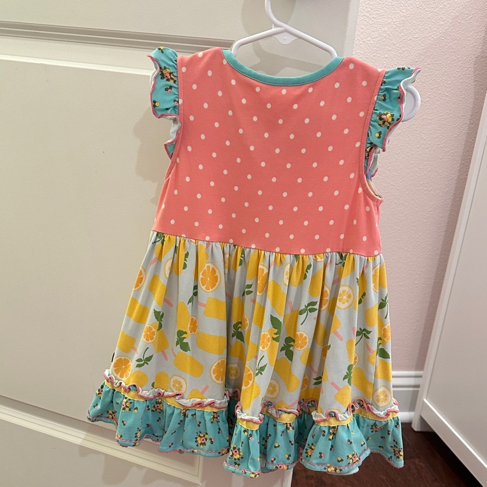 Colorful Ruffle Dress with Lemon Print - Picture 2 of 2